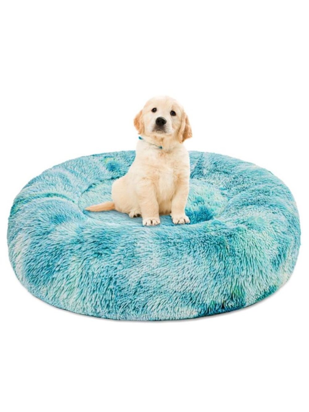 Calming Donut Pet Bed for Small Dogs 20"x20" Anti-Anxiety Plush - Picture 1 of 7